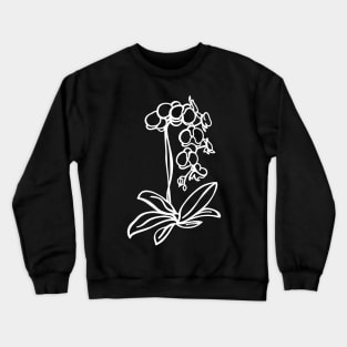 Line Art Orchid in White Crewneck Sweatshirt